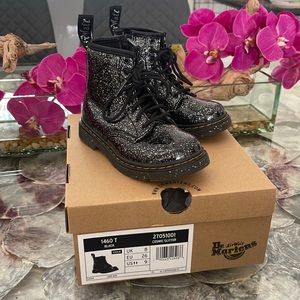 Toddler black cosmic glitter Dr. Martens